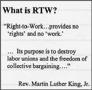 Right to Work quote from Rev. Martin Luther King, Jr.
