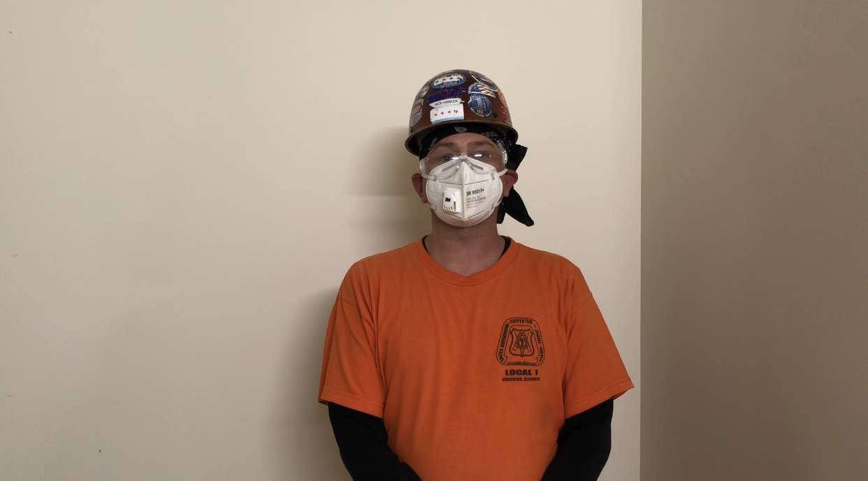 carpenter in face mask