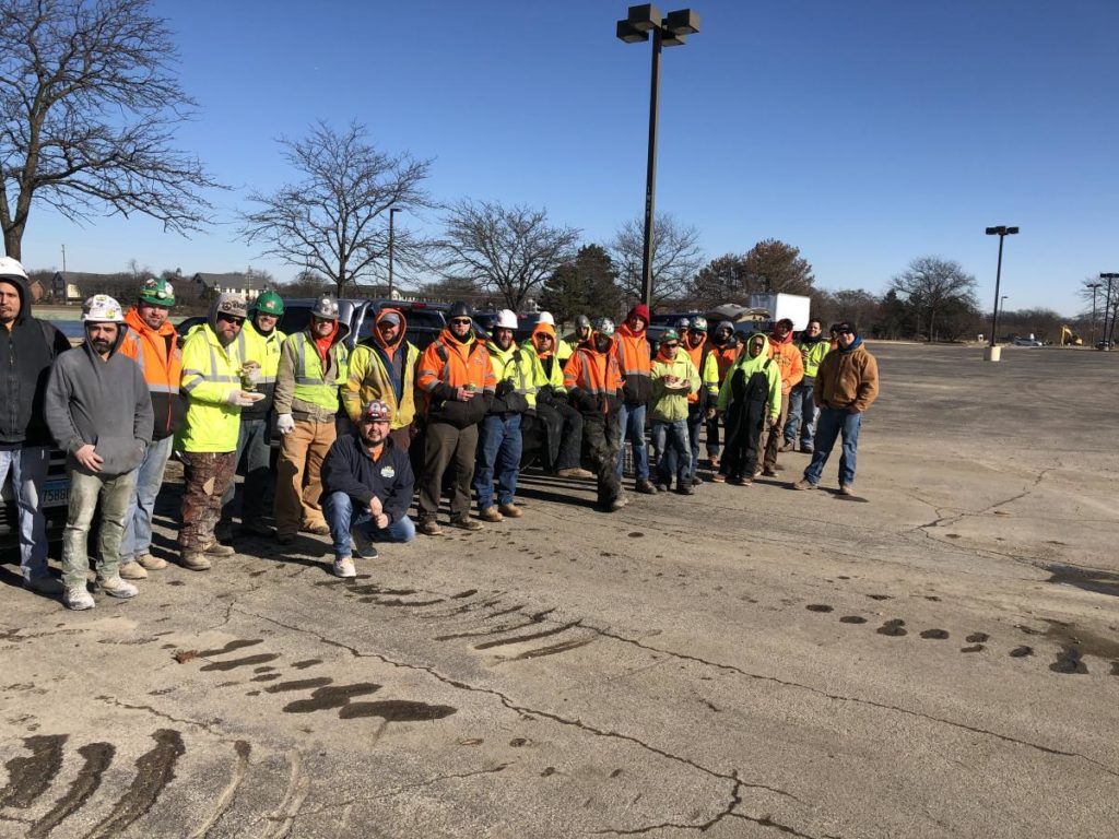 Group of carpenters in parking lot