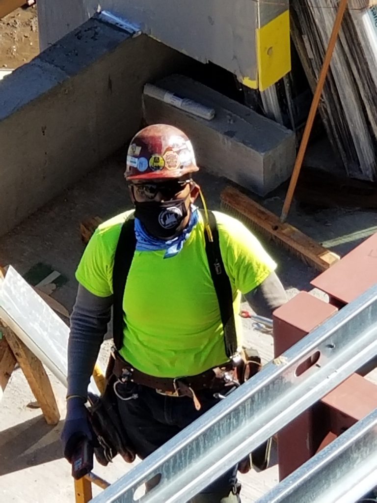 carpenter in face mask