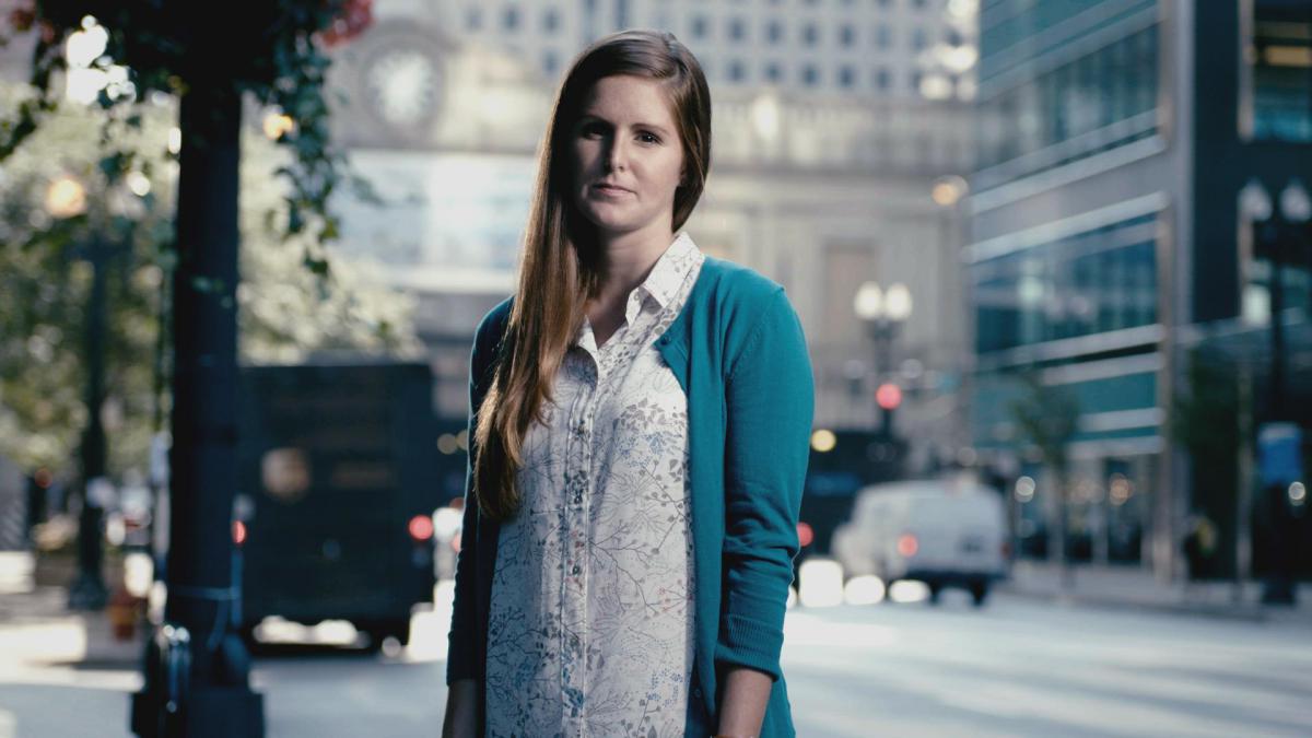 Young Woman standing on the street