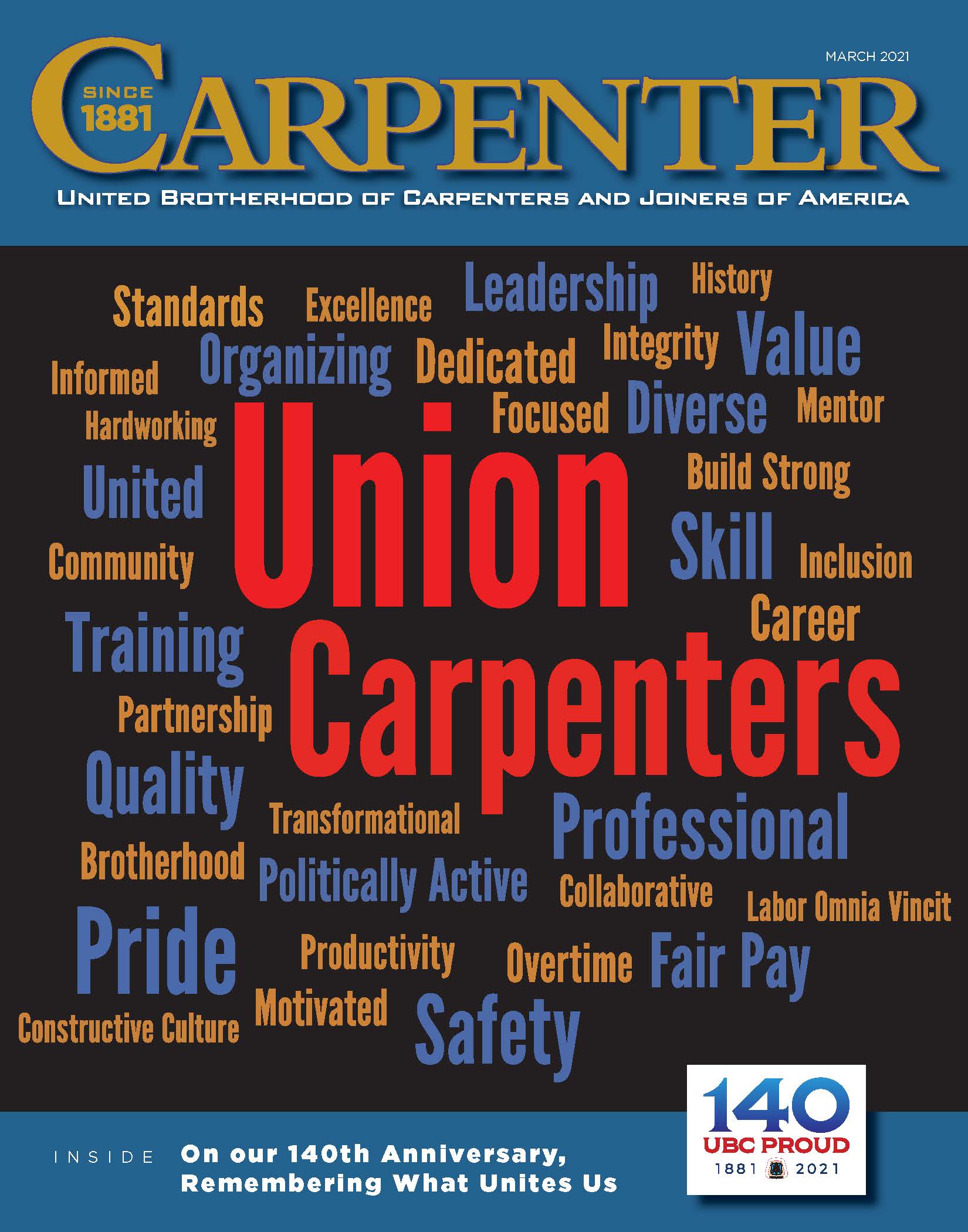 March 2021 cover of Carpenter magazine