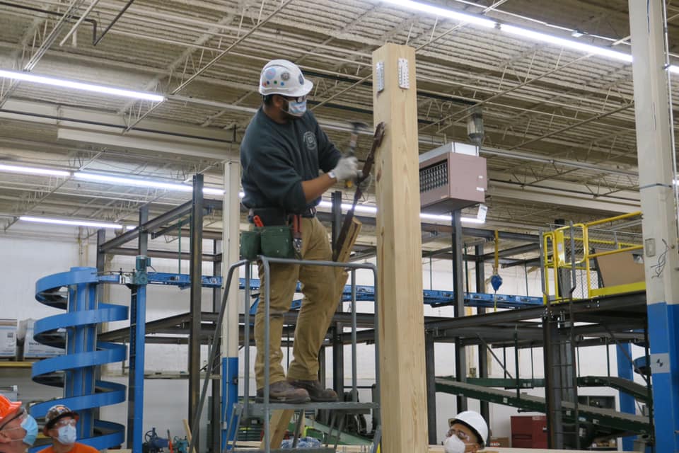 Carpenters at timber install training course