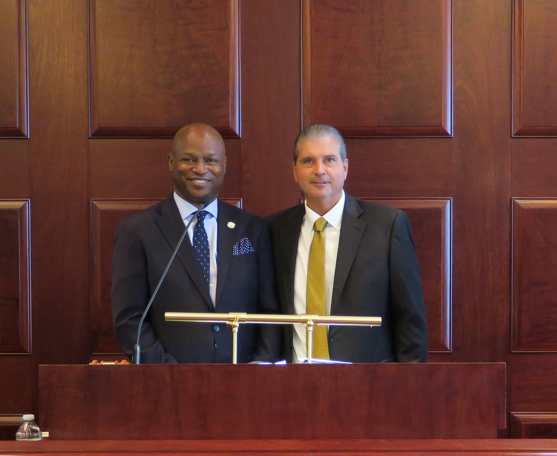 Speaker Welsh posing with Gary Perinar