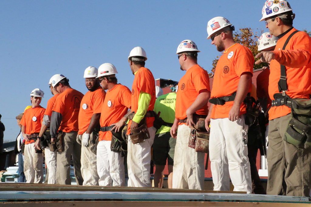 Construction crew working outside