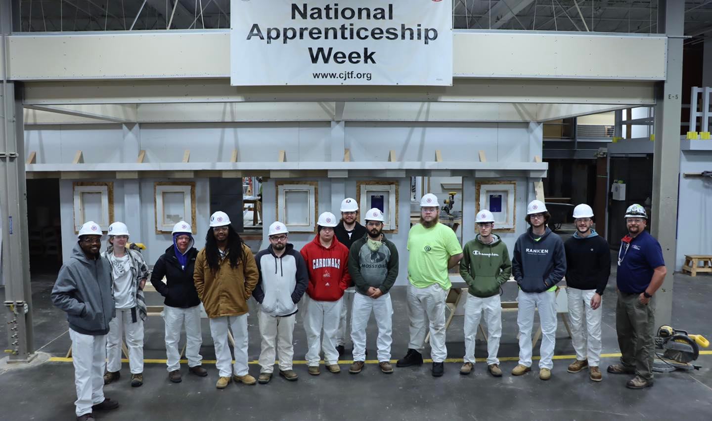 St Louis carpenters pose together at National Apprenticeship week