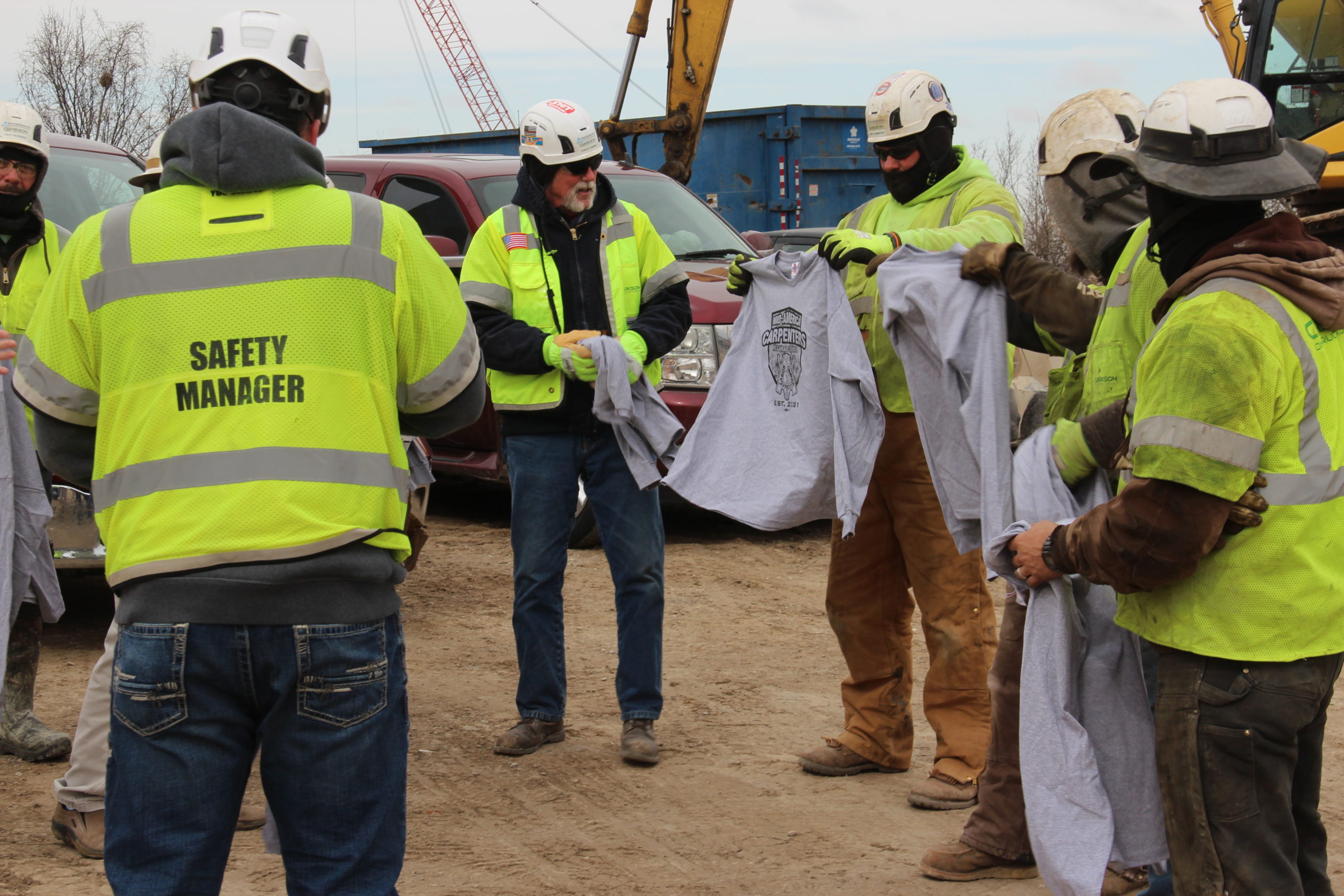 Union Carpenters working at Buck O'Neil Bridge